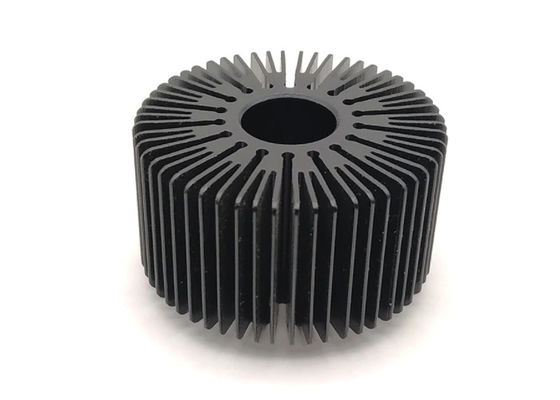 T4 Led অ্যালুমিনিয়াম Heatsink এক্সট্রুশন প্রোফাইল উজ্জ্বল কালো Anodized